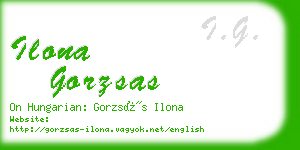 ilona gorzsas business card